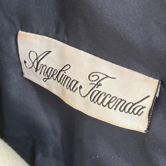 Angelina Faccenda Navy Blue Evening Gown With Embellished Straps Size 10 - Picture 4 of 6